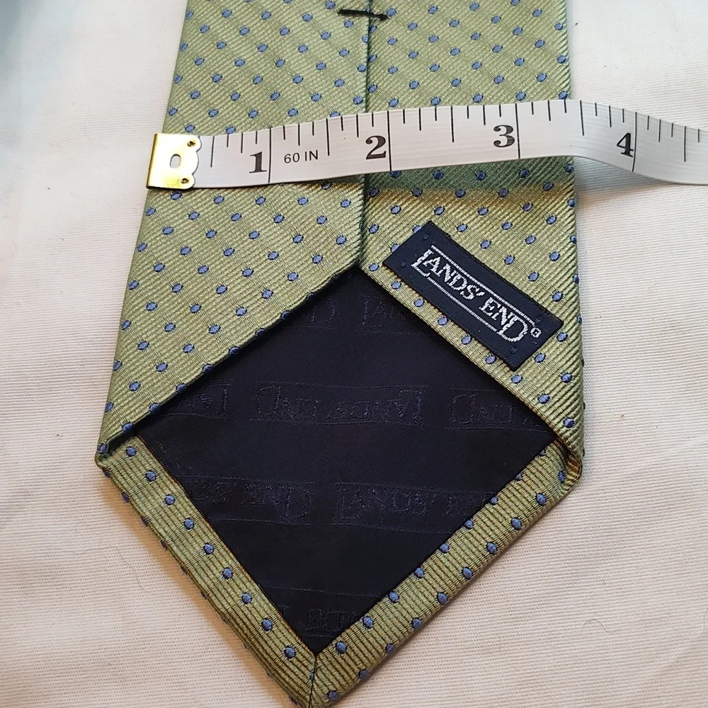Polka dot Land's End tie lot x 2, blues, green, red